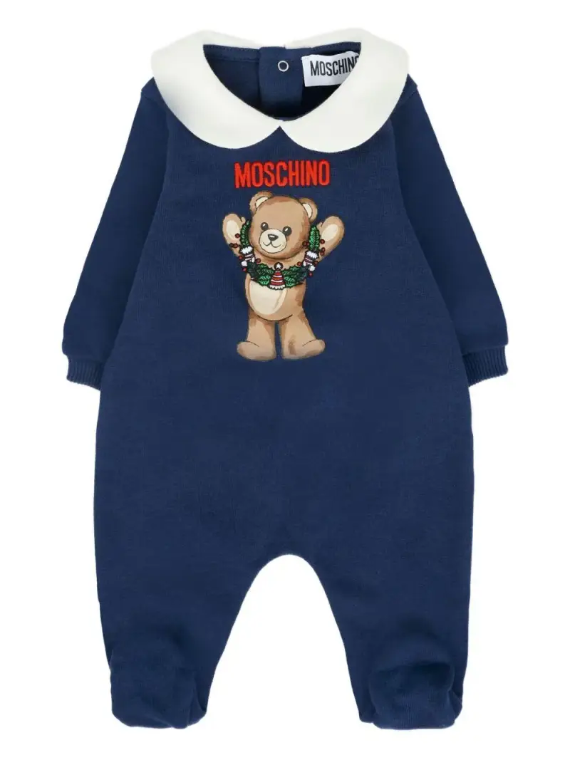 Moschino Kids Tutina Bambino Blu navy con Orsetto