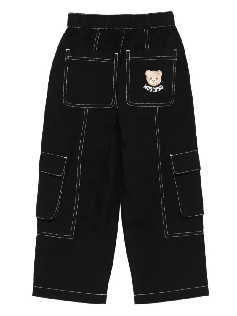 Pantaloni Neri con Cuciture a Contrasto Nero miniatura 3