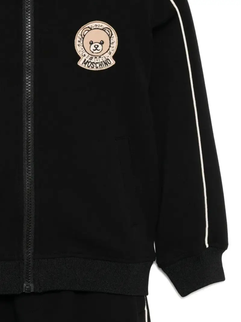 Tuta Sportiva con Zip e Cappuccio Nero miniatura 2