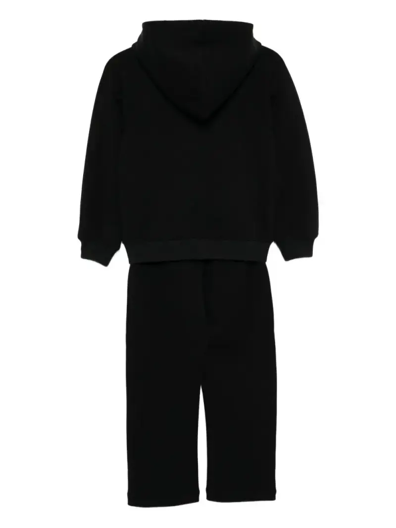 Tuta Sportiva con Zip e Cappuccio Nero miniatura 3