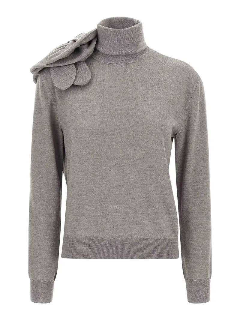 Maglione a fiori 3D Grigio