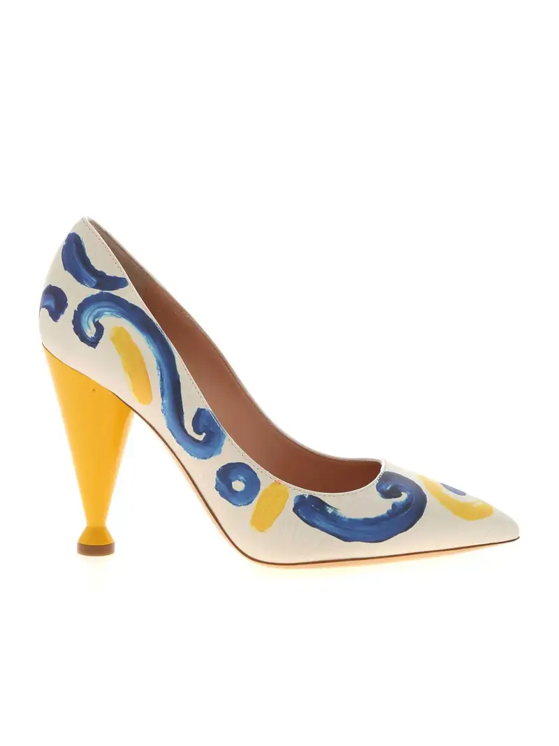Majolica print pumps in ice color Multicolore