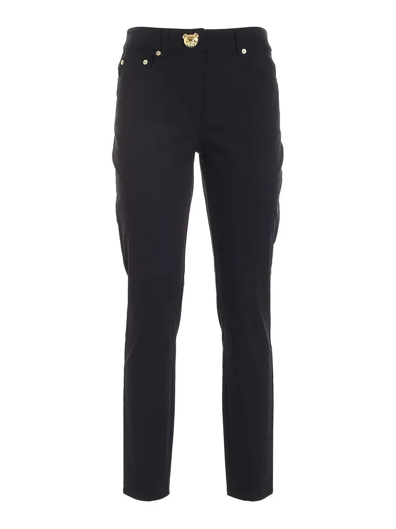 Pantalone nero con dettaglio logo Teddy