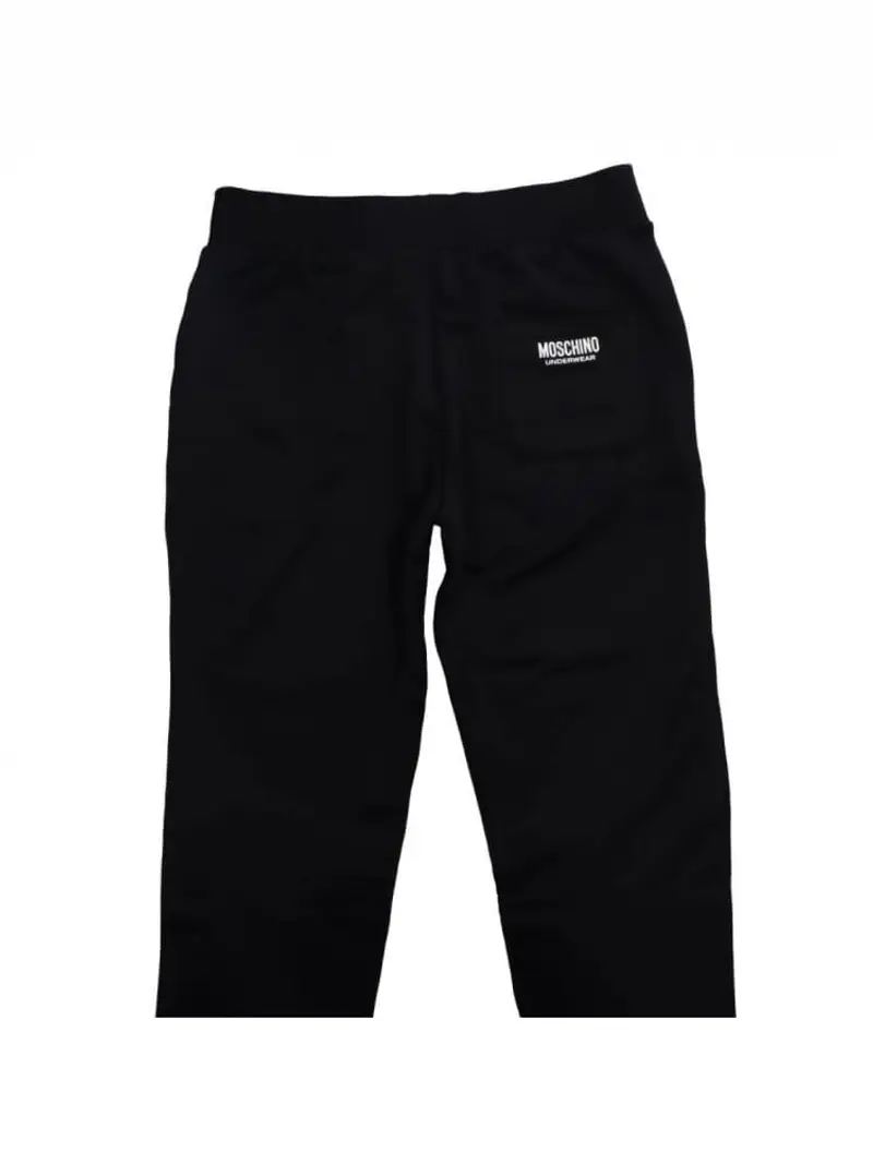 Moschino pantalone nero uomo tuta in cotone logo lettering sul davanti miniatura 2