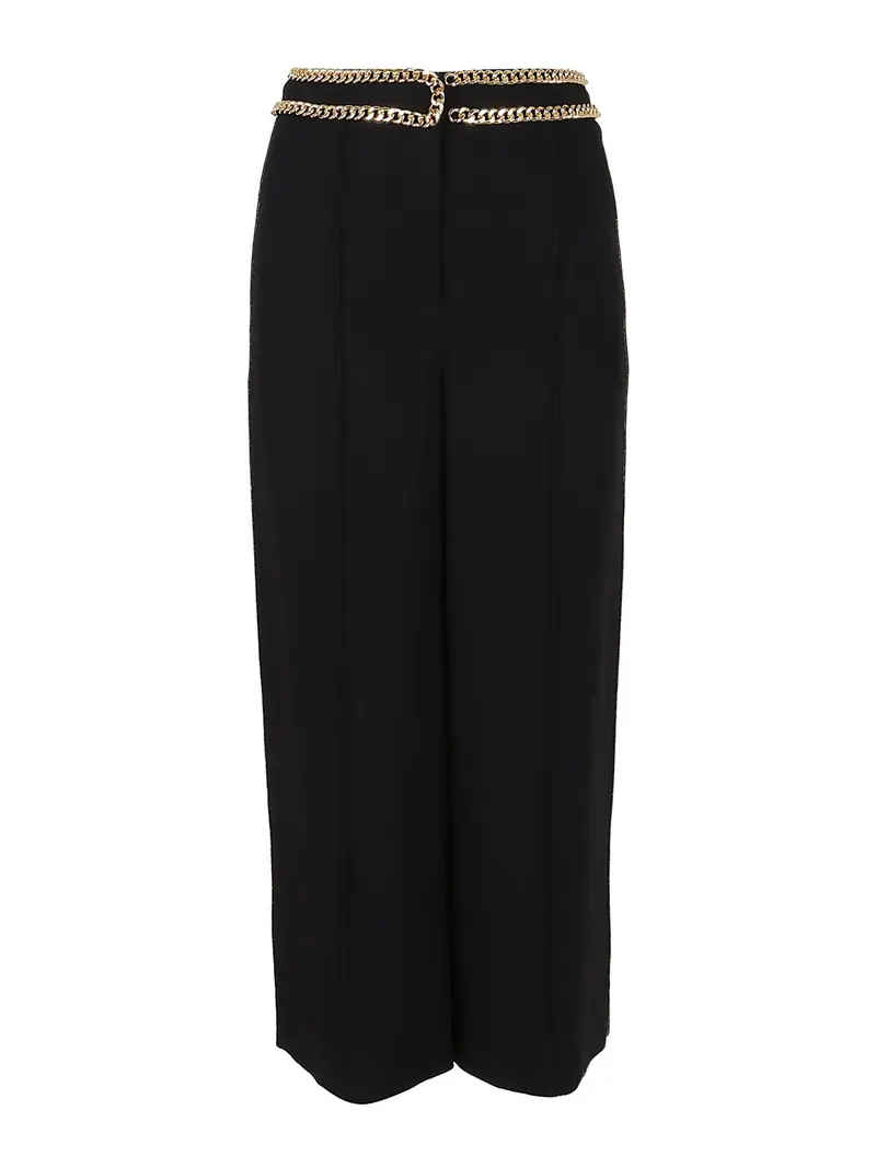 Pantaloni culotte con catene Nero