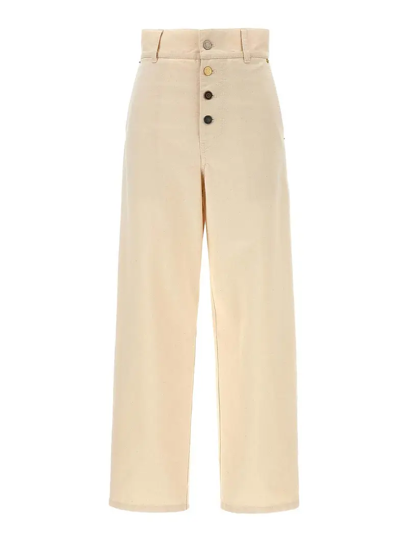 Pantaloni di cotone Beige