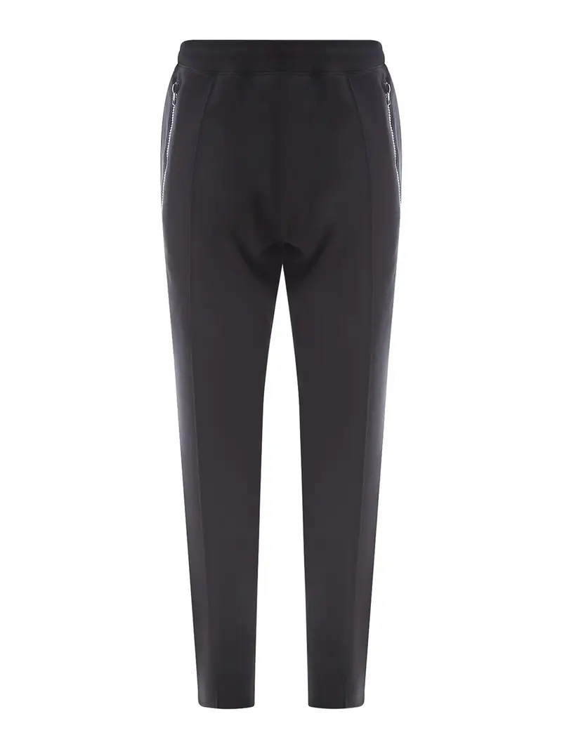 Pantaloni in cotone con patch logo Nero