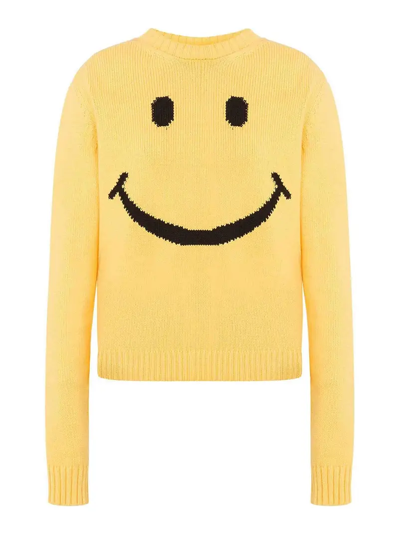 Pullover con scollo a barca Giallo