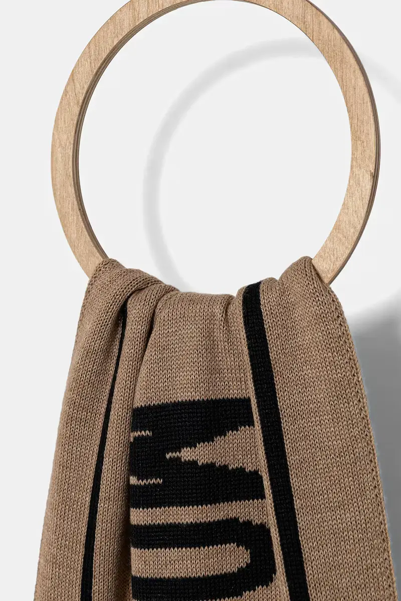 scialle con lana colore arancione M5634 50199 Beige miniatura 2