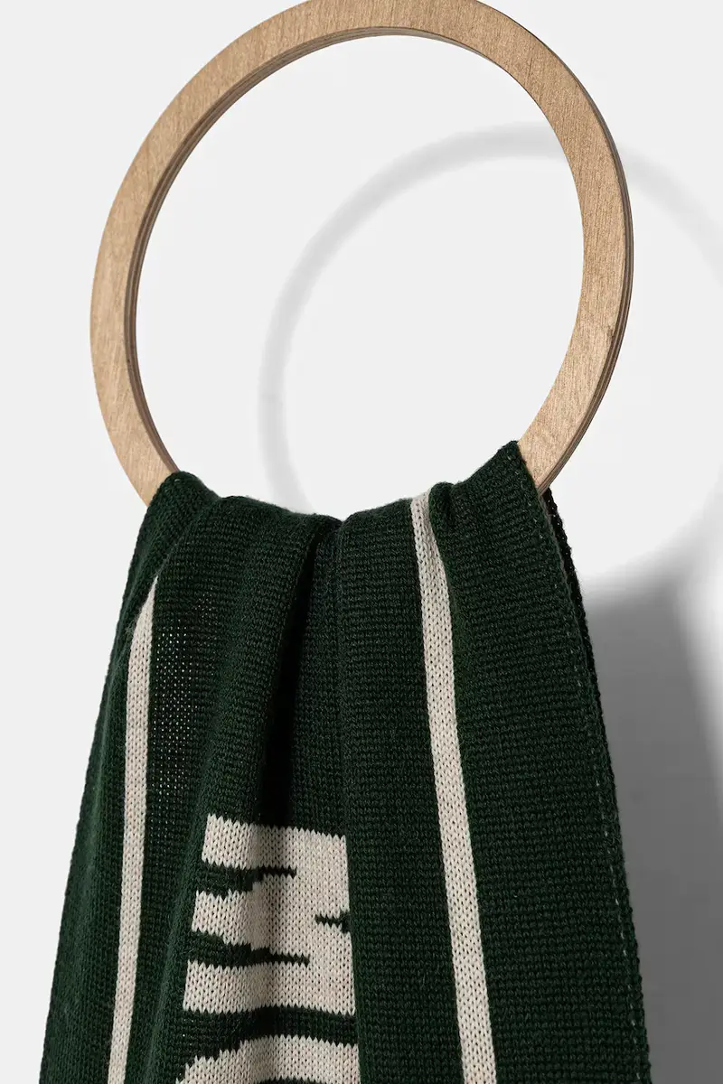 scialle con lana colore arancione M5634 50199 Verde miniatura 2