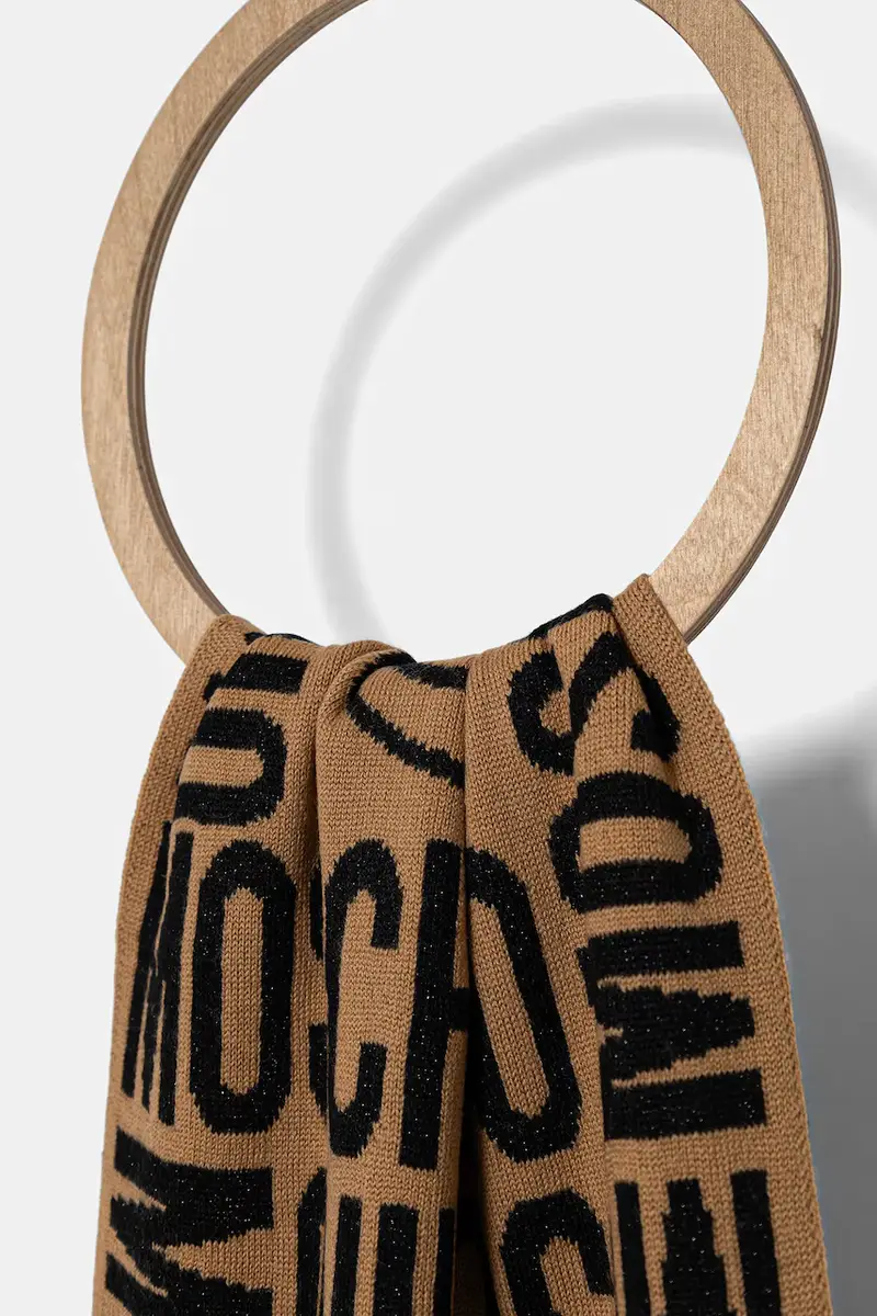 scialle con lana colore nero M2966 30623 Marrone miniatura 2