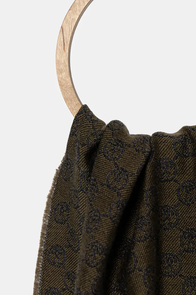 sciarpa in lana colore marrone M5131 50066 Verde miniatura 2