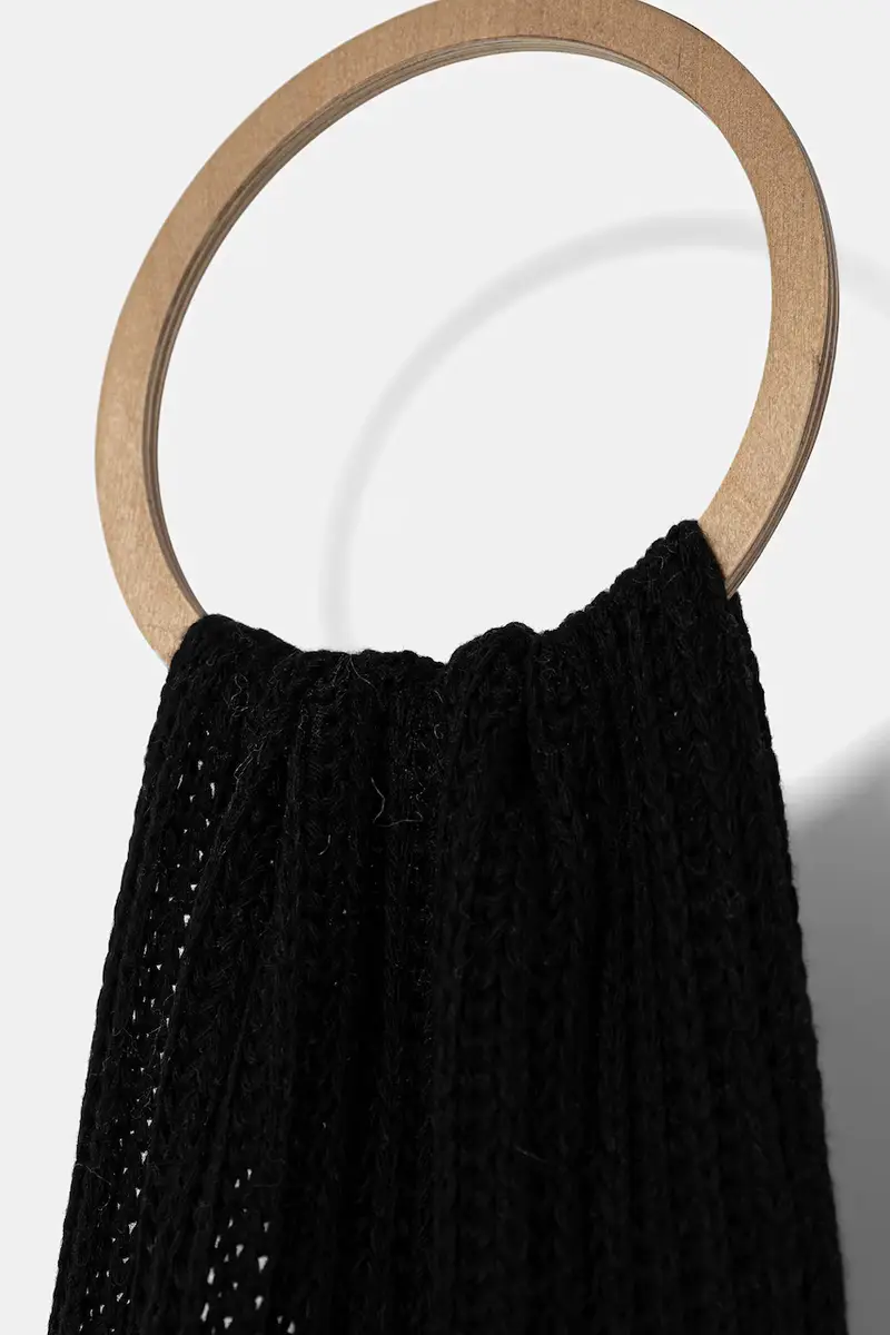 sciarpa in lana donna colore nero M3340 30840 miniatura 2