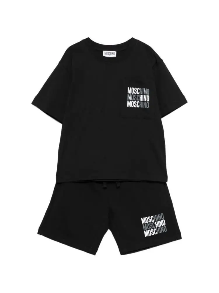 set nero bambino logo a contrasto
