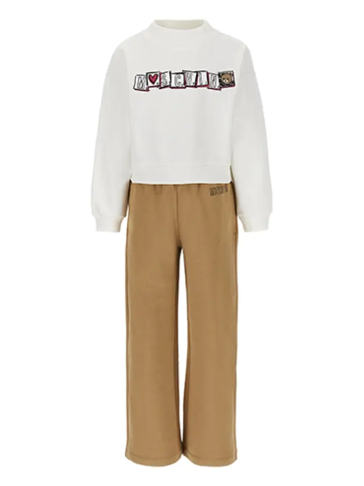 set tuta kids/junior felpa e pantalone con stampa logo