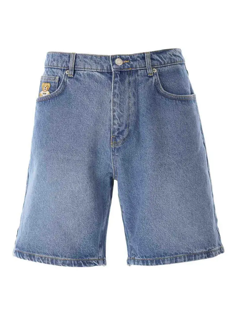 Shorts di denim orsacchiotto Blu