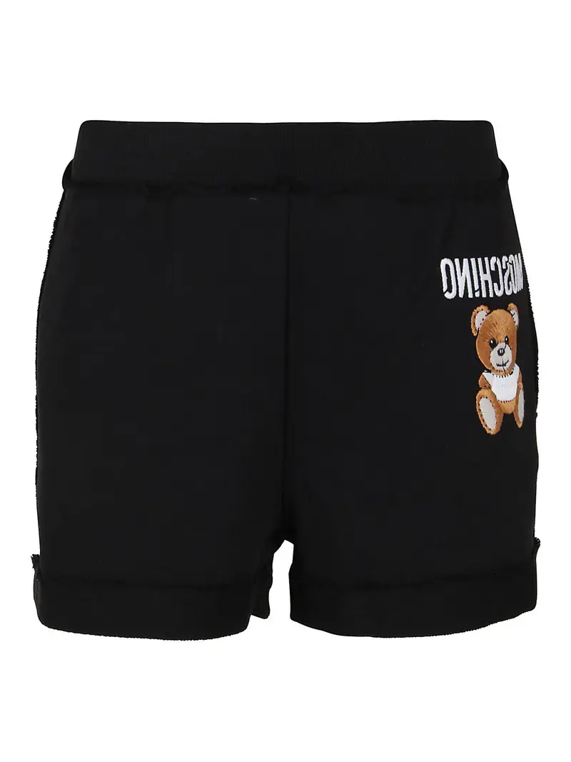 Shorts in cotone con logo Teddy Nero