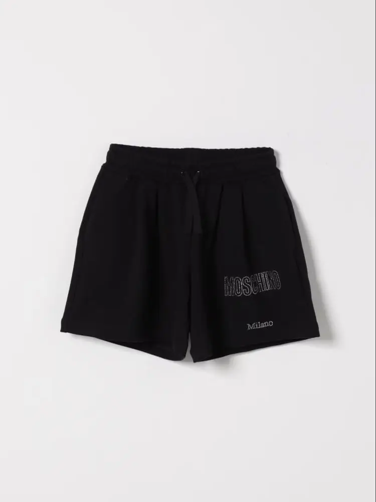 shorts nero bambina logo sul lato