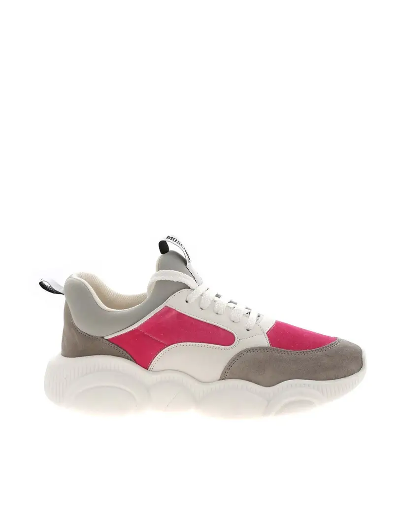 Sneakers Teddy bianche con rifiniture in vell Bianco