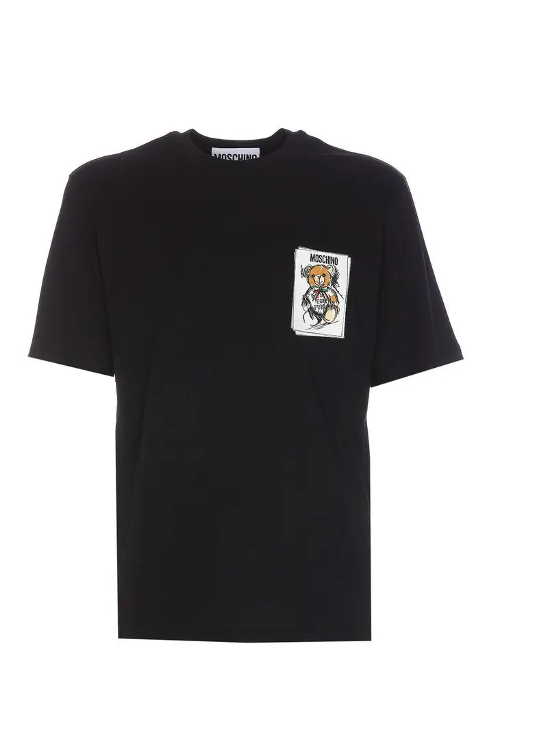 T-shirt con orsetto disegnato Nero