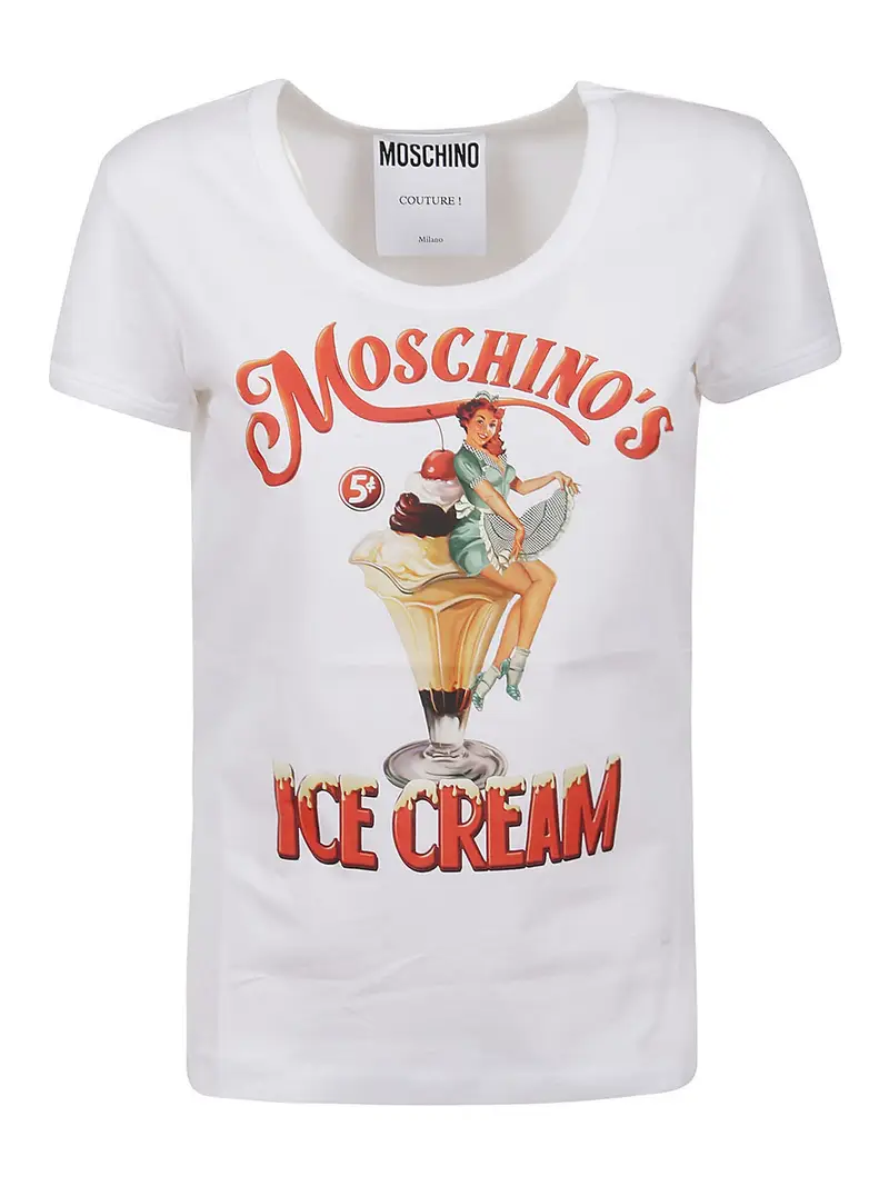 T-shirt con stampa coppa gelato Bianco