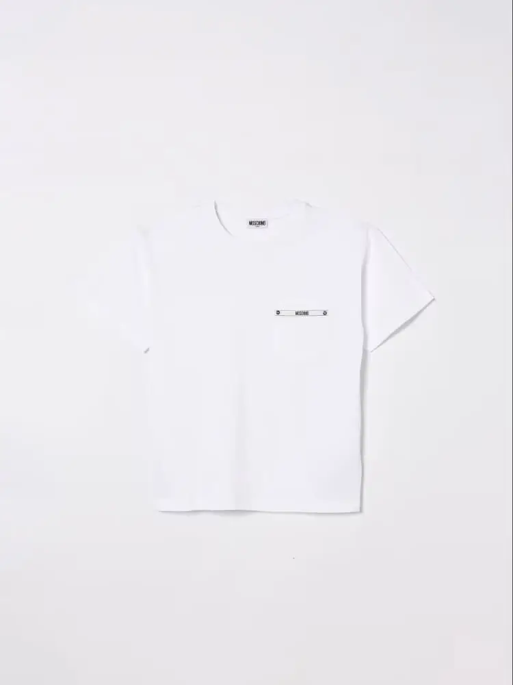 tshirt bianca bambino mini logo sul petto