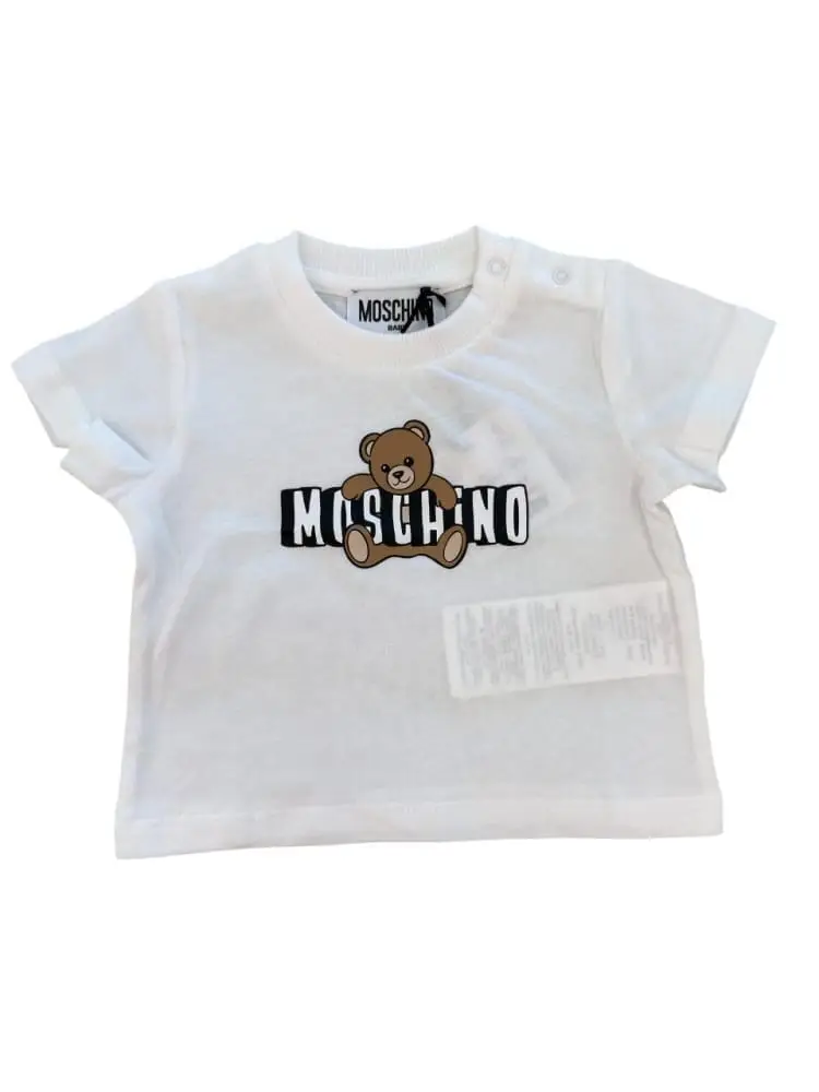 tshirt bianca neonata maxi logo