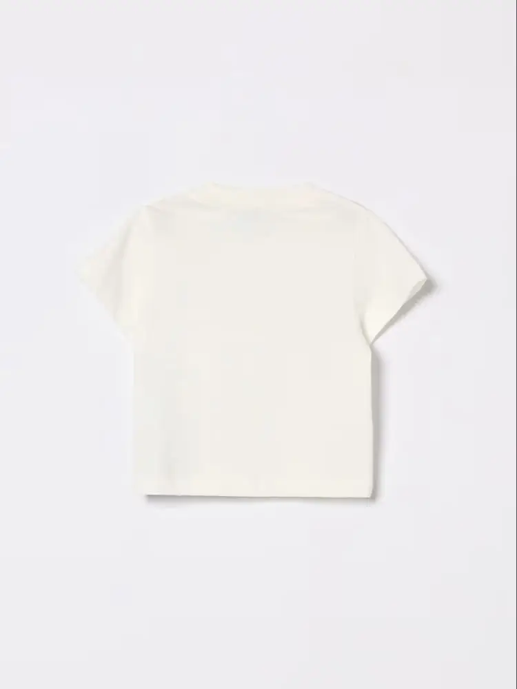 tshirt bianca neonato logo sul petto miniatura 2