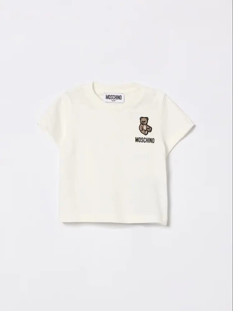tshirt bianca neonato logo sul petto