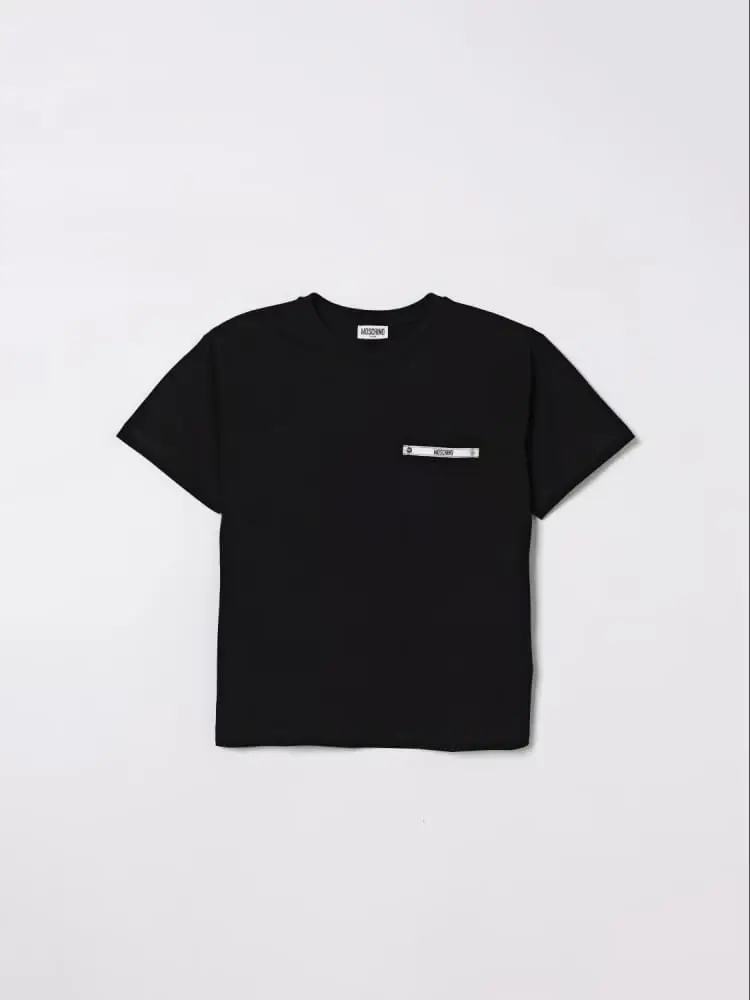 tshirt nera bambino mini logo sul petto