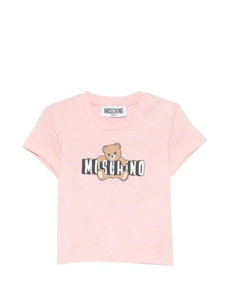 tshirt rosa neonata logo teddy