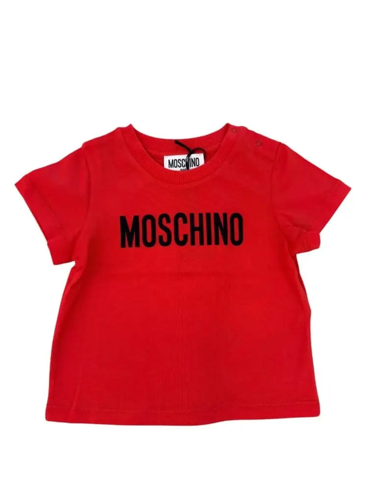 tshirt rossa neonato logo lettering
