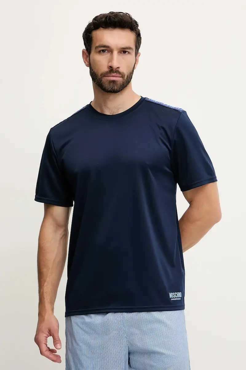 maglietta da pigiama uomo colore blu navy con applicazione 0710.4315