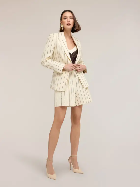 Blazer gessato The Tailoring Lab Donna, Beige