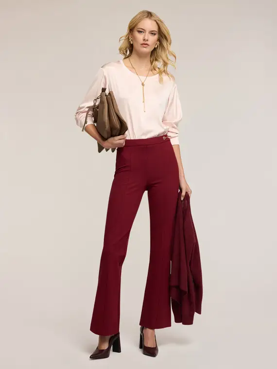 Blusa in crepe de chine con vestibilità boxy Donna, Rosa miniatura 3