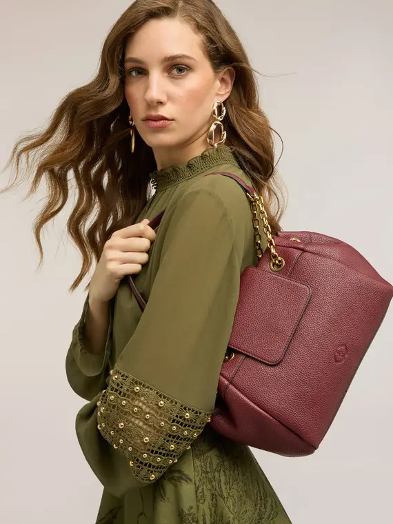 Borsa a spalla con catena dorata Donna