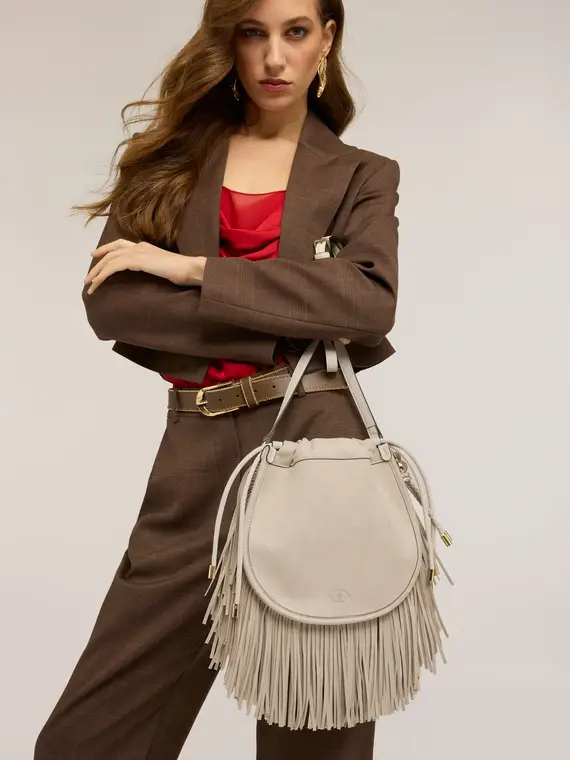 Borsa a tracolla con frange Donna