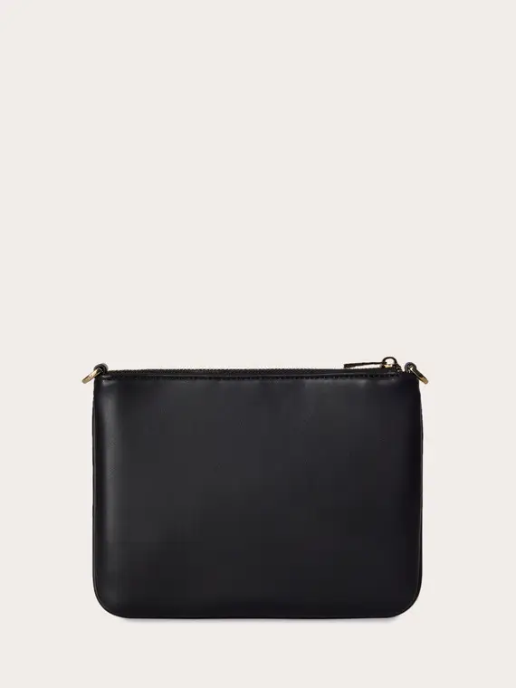 Busta piatta con intreccio bicolore Donna, Nero miniatura 3