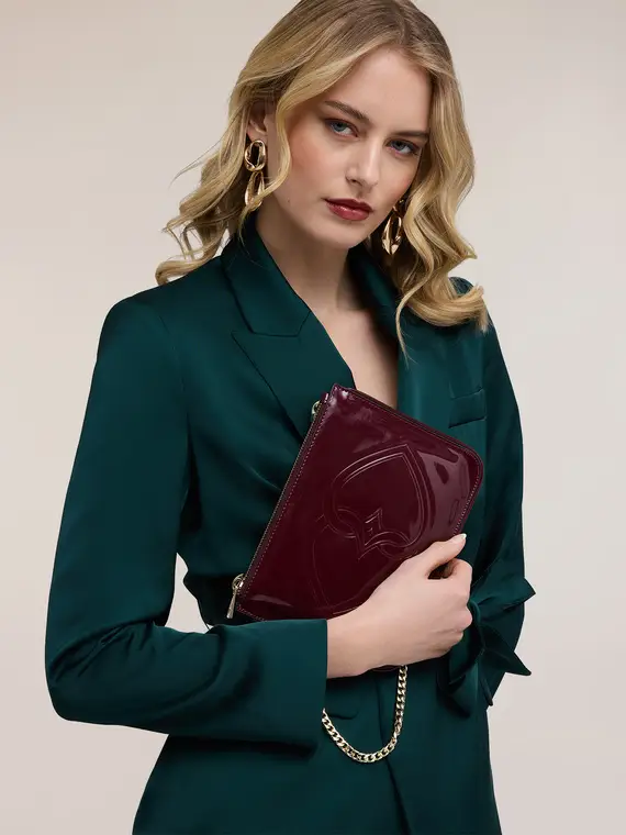 Busta piatta in vernice Donna, Bordeaux