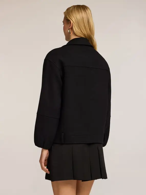 Caban in panno misto lana Donna, Nero miniatura 2