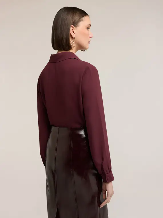 Camicia in chiffon Donna, Bordeaux miniatura 2
