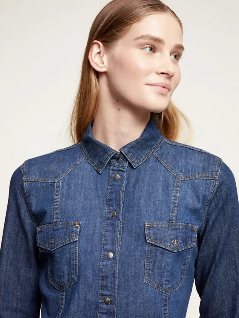 Motivi Camicia in denim Donna, Blu, Taglia 36 miniatura 2
