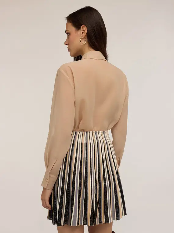 Camicia in organza con tasche Donna, Beige miniatura 2