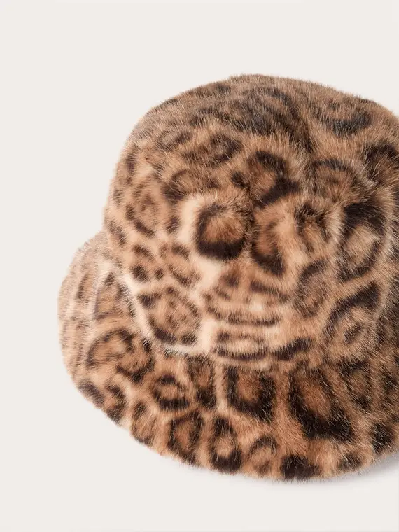 Cappello effetto teddy fantasia animalier Donna, Marrone miniatura 3