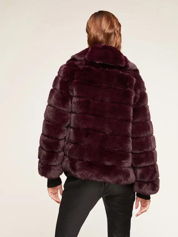 Cappotto a cappa a doghe Donna, Rosso miniatura 2