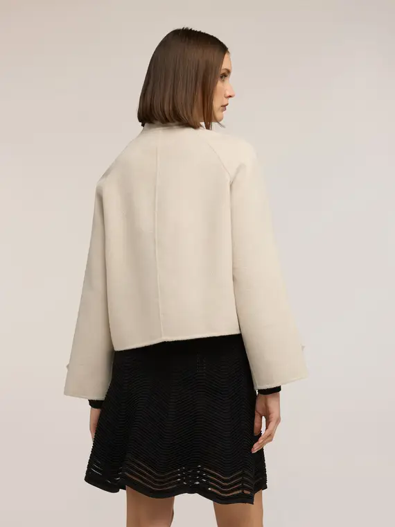 Cappotto caban in double misto lana Donna, Bianco miniatura 2