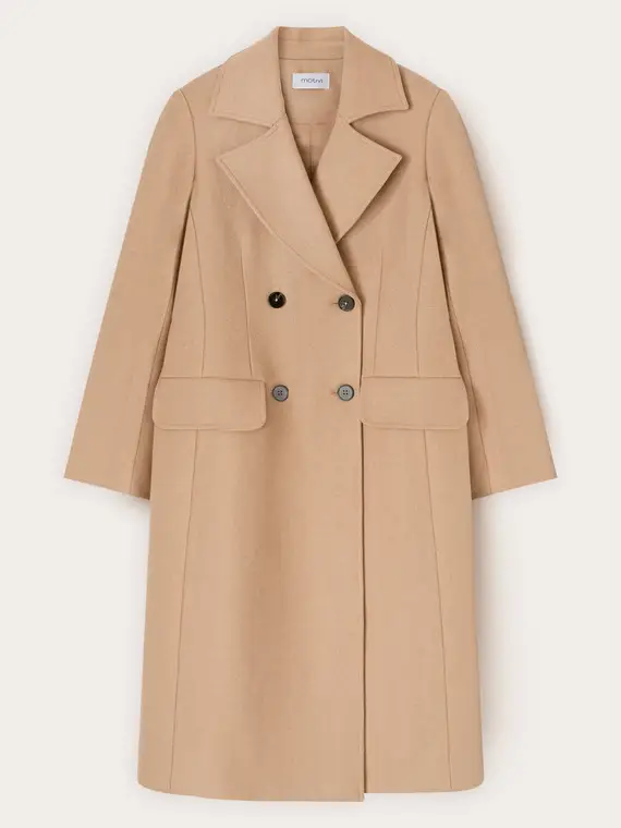 Cappotto doppiopetto con motivo sciarpa Donna