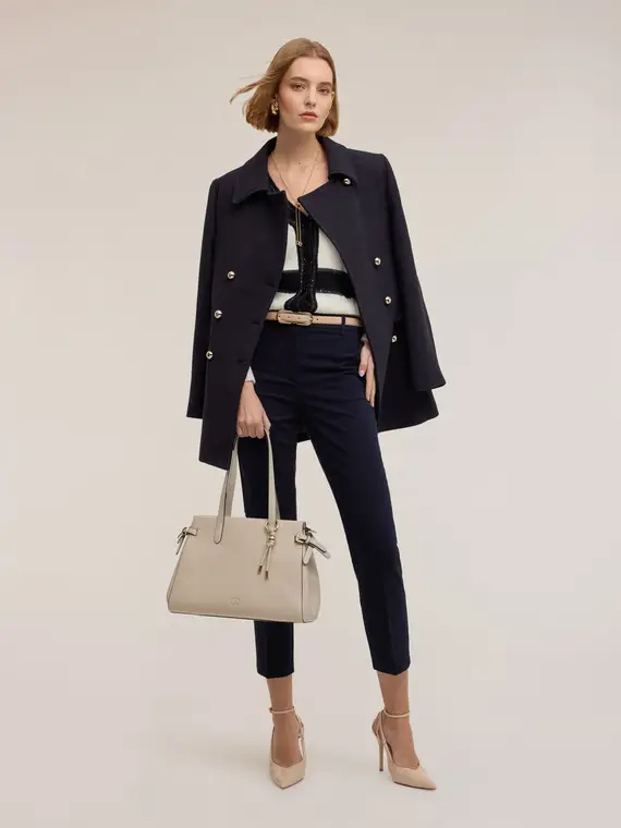 Cappotto doppiopetto in panno Donna, Blu