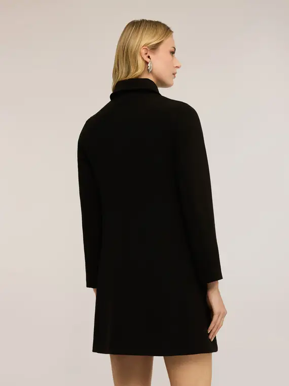 Cappotto doppiopetto in poliviscosa Donna, Nero miniatura 3