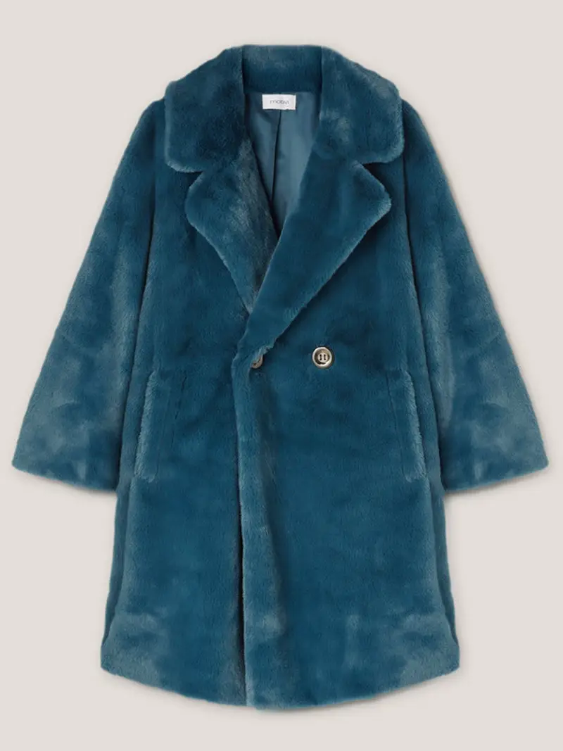 Motivi Cappotto lungo doppiopetto Donna, Ottanio, Taglia M miniatura 3